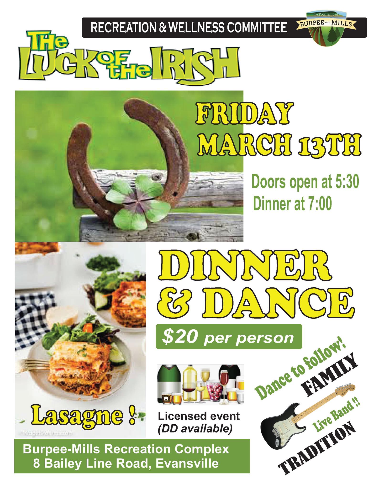 Luck of the Irish dinner and dance